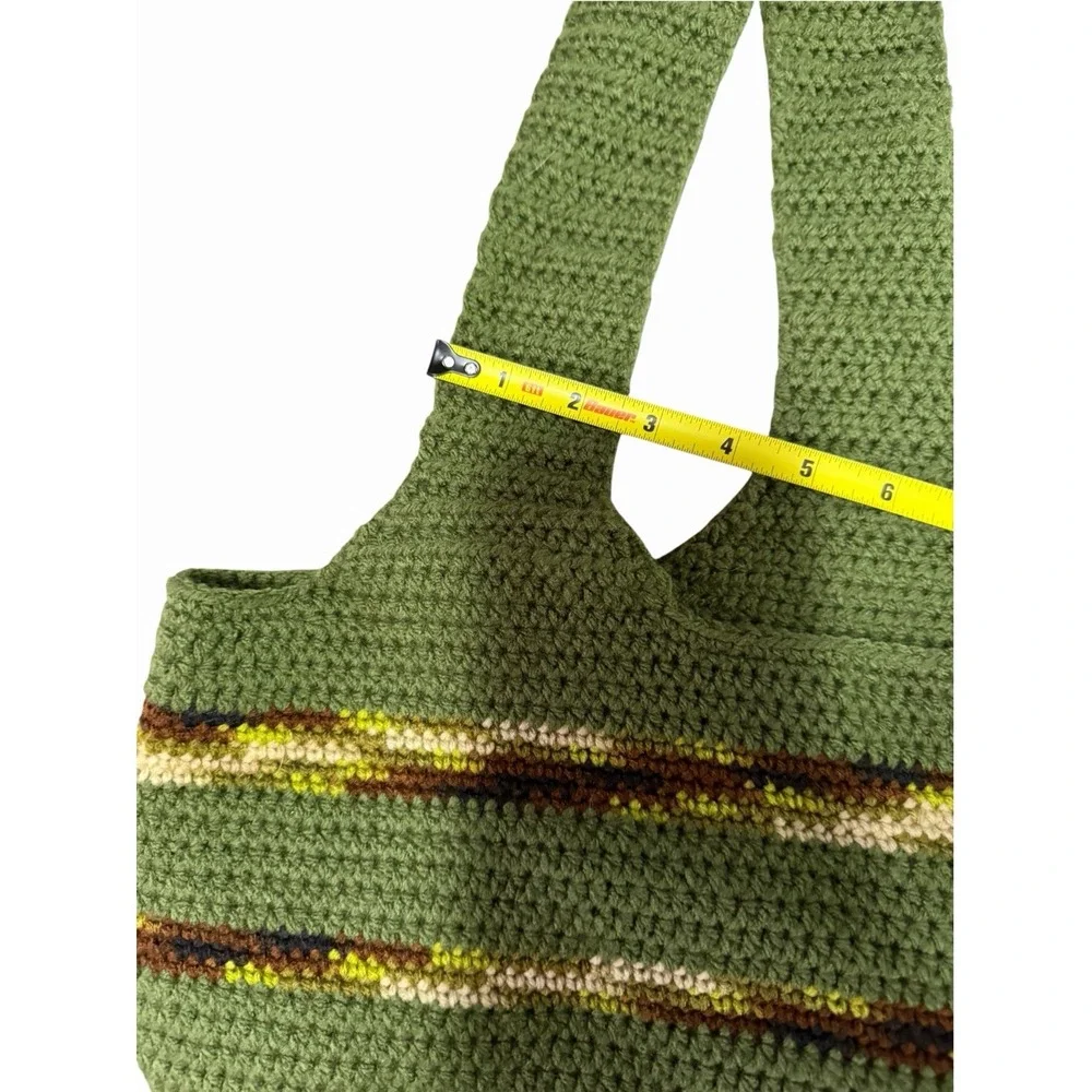 NEW Handmade Crochet Handbag green camo wood bottom hobo purse